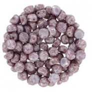 Czech 2-hole Cabochon kralen 6mm Chalk White Teracota Purple